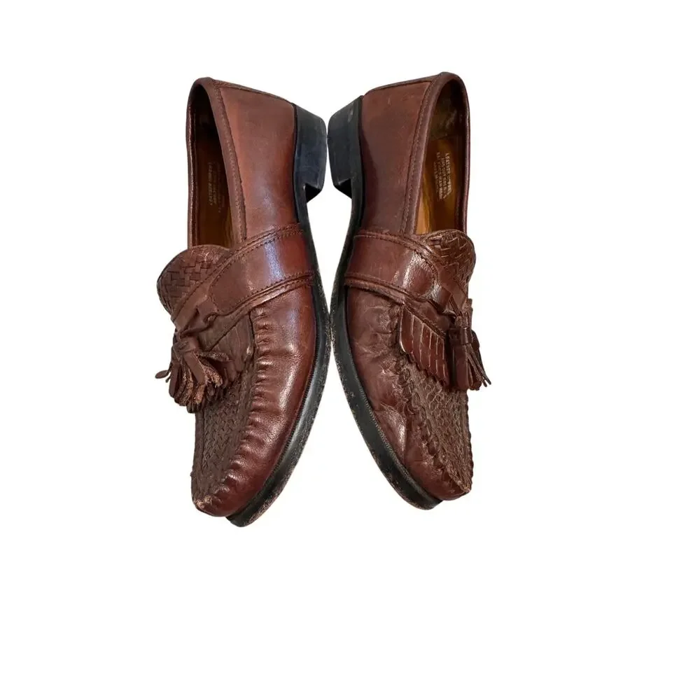 Vintage Nunn Bush Men's Genuine Leather Slip On Dress Shoes Brown Size 8N